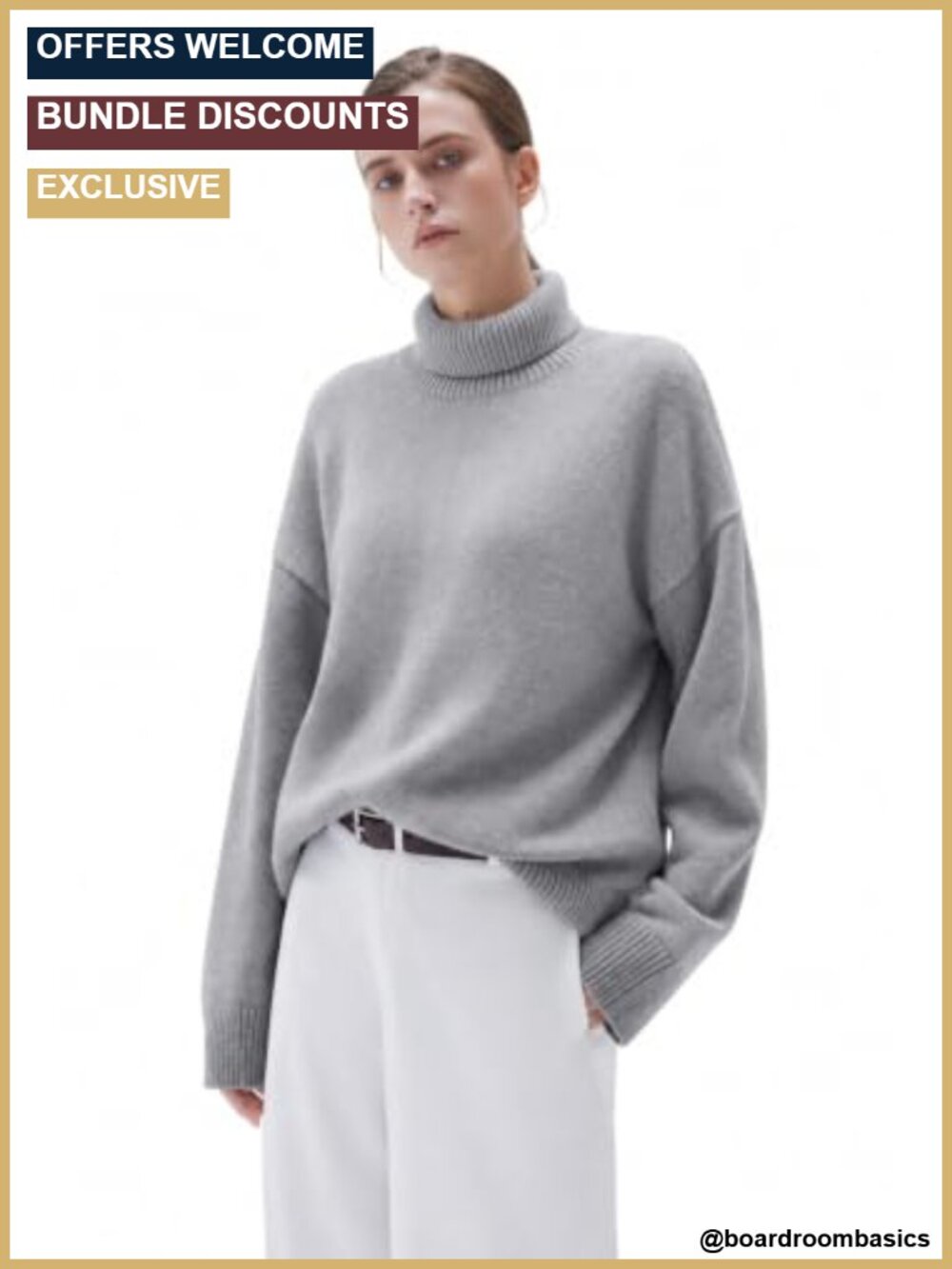 Cashmere Blend Chunky Turtleneck Knit Pullover Sweater Long Sleeve